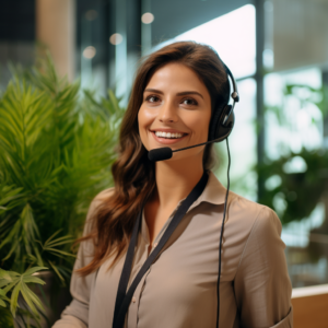 call center person mit headset